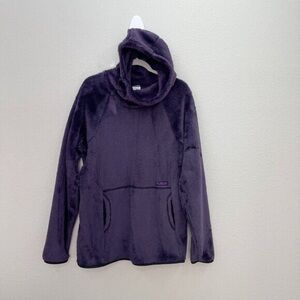 Melanzana Purple High Loft Fleece Pullover Hoodie Sweatshirt Womens size XL